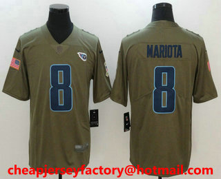 Men's Tennessee Titans #8 Marcus Mariota Olive 2017 Salute To Service Stitched NFL Nike Limited Jersey