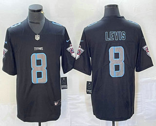 Men's Tennessee Titans #8 Will Levis Black 2018 Fashion Impact Black Color Rush Stitched NFL Nike Limited Jersey