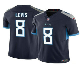 Men's Tennessee Titans #8 Will Levis Navy 2023 FUSE Vapor Limited Throwback Stitched Jersey