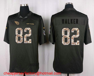 Men's Tennessee Titans #82 Delanie Walker Black Anthracite 2016 Salute To Service Stitched NFL Nike Limited Jersey