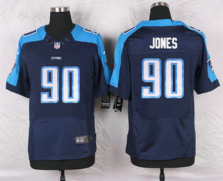Men's Tennessee Titans #90 DaQuan Jones Navy Blue Alternate NFL Nike Elite Jersey