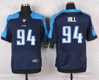 Men's Tennessee Titans #94 Sammie Hill Navy Blue Alternate NFL Nike Elite Jersey