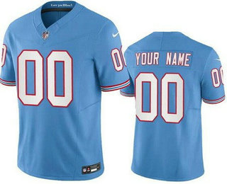 Men's Tennessee Titans Customized Limited Light Blue Throwback FUSE Vapor Jersey