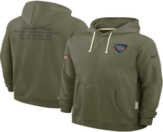 Men's Tennessee Titans Olive 2025 Salute to Service Pullover Hoodie