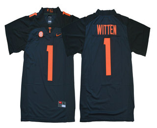 Men's Tennessee Volunteers #1 Jason Witten Gray Stitched NCAA Nike College Football Jersey