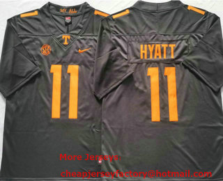 Men's Tennessee Volunteers #11 Jalin Hyatt Grey 2023 Vapor Untouchable Limited Stitched Nike Jersey