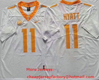 Men's Tennessee Volunteers #11 Jalin Hyatt White 2023 Vapor Untouchable Limited Stitched Nike Jersey