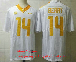 Men's Tennessee Volunteers #14 Eric Berry White College Football Jersey