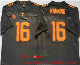 Men's Tennessee Volunteers #16 Peyton Manning Grey 2017 Vapor Untouchable Stitched Nike NCAA Jersey