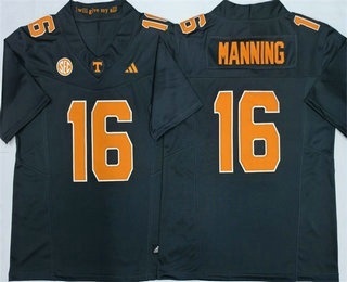 Men's Tennessee Volunteers #16 Peyton Manning Limited Black FUSE College Football Jersey