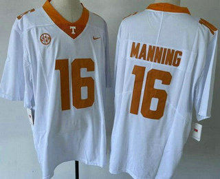 Men's Tennessee Volunteers #16 Peyton Manning White 2017 Vapor Untouchable Stitched Nike NCAA Jersey