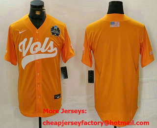 Men's Tennessee Volunteers Blank Yellow With Patch College Football Stitched Jersey