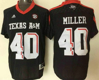 Men's Texas A&M Aggies #40 Von Miller Black 2016 College Football Jersey