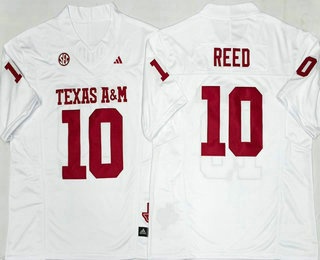 Men's Texas A M Aggies #10 Marcel Reed White FUSE College Football Jersey