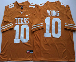 Men's Texas Longhorns #10 Vince Young Burnt Orange Stitched College Football Nike NCAA Jersey