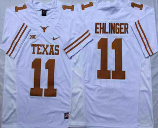 Men's Texas Longhorns #11 Sam Ehlinger White Stitched College Football Nike NCAA Jersey