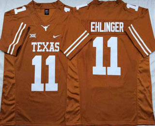 Men's Texas Longhorns #11 Sam Ehlinger Yellow Stitched College Football Nike NCAA Jersey