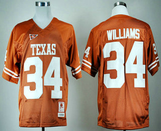Men's Texas Longhorns #34 Ricky Williams Burnt Orange Throwback NCAA Football Jersey