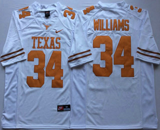 Men's Texas Longhorns #34 Ricky Williams White Stitched College Football Nike NCAA Jersey