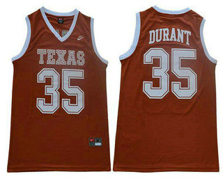 Men's Texas Longhorns #35 Kevin Durant Burnt Orange College Basketball Jersey