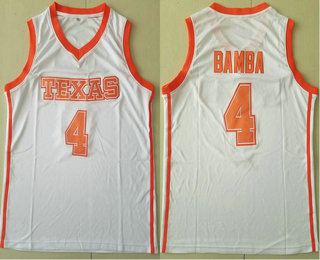 Men's Texas Longhorns #4 Mohamed Mo Bamba White Collge Basketball Stitched Jersey
