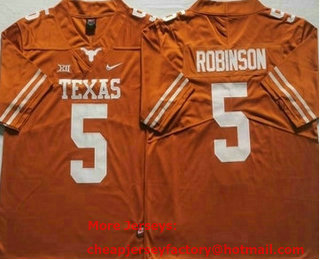 Men's Texas Longhorns #5 Bijan Robinson Yellow 2022 Vapor Untouchable Stitched Nike Jersey