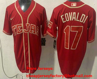 Men's Texas Rangers #17 Nathan Eovaldi Red 2026 City Connect Stadium Jersey