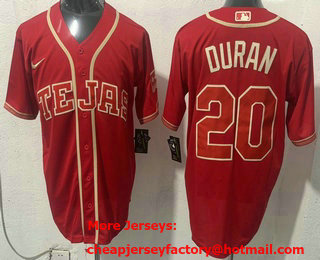 Men's Texas Rangers #20 Ezequiel Duran Red 2026 City Connect Stadium Jersey
