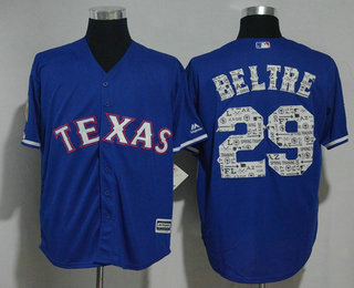 Men's Texas Rangers #29 Adrian Beltre Royal Blue 2017 Spring Training Stitched MLB Cool Base Jersey