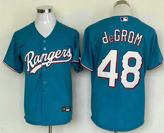 Men's Texas Rangers #48 Jacob deGrom Light Blue Cool Base Stitched Baseball Jersey