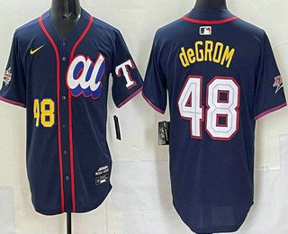 Men's Texas Rangers #48 Jacob deGrom Navy 2025 All Star Limited Jersey