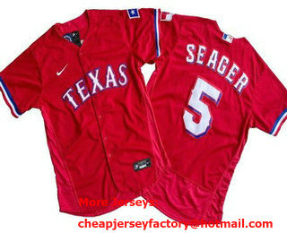 Men's Texas Rangers #5 Corey Seager Red Authentic Jersey