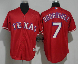 Men's Texas Rangers #7 Ivan Rodriguez Retired Red Stitched MLB Cool Base Jersey