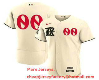 Men's Texas Rangers Customized Cream 2023 City Connect Flex Base Stitched Baseball Jersey