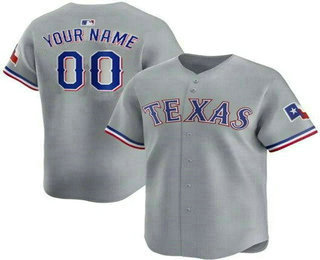 Men's Texas Rangers Customized Gray Limited Jersey