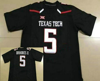 Men's Texas Tech #5 Patrick Mahomes II Black College Football Stitched NCAA Jersey