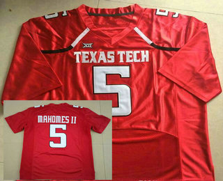 Men's Texas Tech #5 Patrick Mahomes II Red College Football Stitched NCAA Jersey