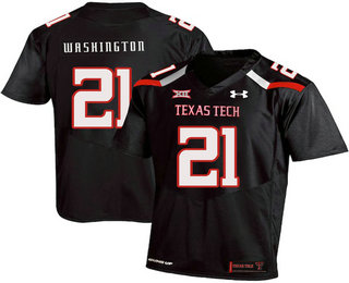 Men's Texas Tech Red Raiders #21 DeAndre Washington Black College Football Stitched Under Armour NCAA Jersey