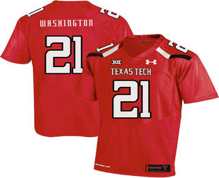 Men's Texas Tech Red Raiders #21 DeAndre Washington Red College Football Stitched Under Armour NCAA Jersey
