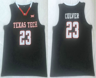 Men's Texas Tech Red Raiders #23 Jarrett Culver Black Basketball Jersey
