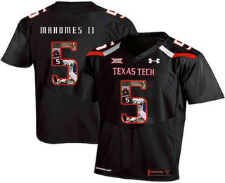 Men's Texas Tech Red Raiders #5 Patrick Mahomes II Fashion Black College Football Stitched Under Armour NCAA Jersey