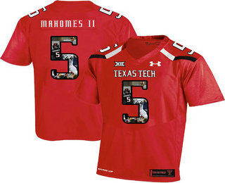 Men's Texas Tech Red Raiders #5 Patrick Mahomes II Fashion Red College Football Stitched Under Armour NCAA Jersey