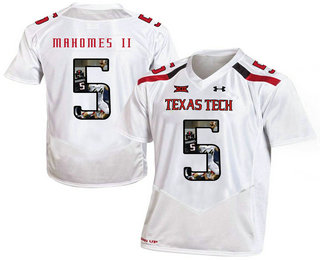 Men's Texas Tech Red Raiders #5 Patrick Mahomes II Fashion White College Football Stitched Under Armour NCAA Jersey