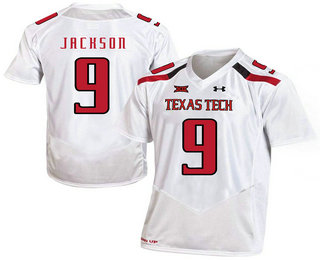 Men's Texas Tech Red Raiders #9 Branden Jackson White College Football Stitched Under Armour NCAA Jersey