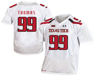 Men's Texas Tech Red Raiders #99 Mychealon Thomas White College Football Stitched Under Armour NCAA Jersey