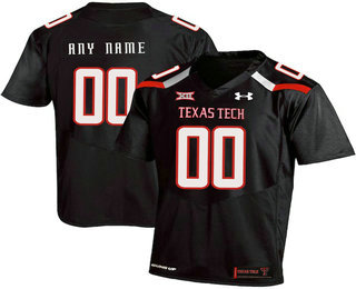 Men's Texas Tech Red Raiders Custom Black College Football Stitched Under Armour NCAA Jersey
