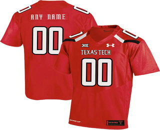 Men's Texas Tech Red Raiders Custom Red College Football Stitched Under Armour NCAA Jersey