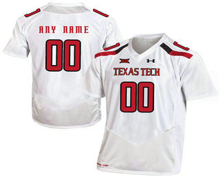 Men's Texas Tech Red Raiders Custom White College Football Stitched Under Armour NCAA Jersey