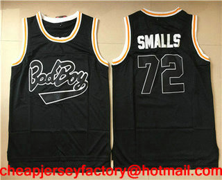 Men's The American Rapper Bad Boy #72 Biggie Smalls Black Swingman Stitched Basketball Jersey