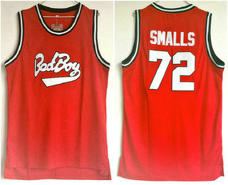 Men's The American Rapper Bad Boy #72 Biggie Smalls Red Swingman Stitched Basketball Jersey